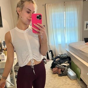 Lululemon white muscle cinched front tank size 6